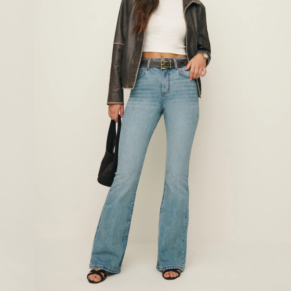 Reformation Margot High Rise Flare Jeans in Malta